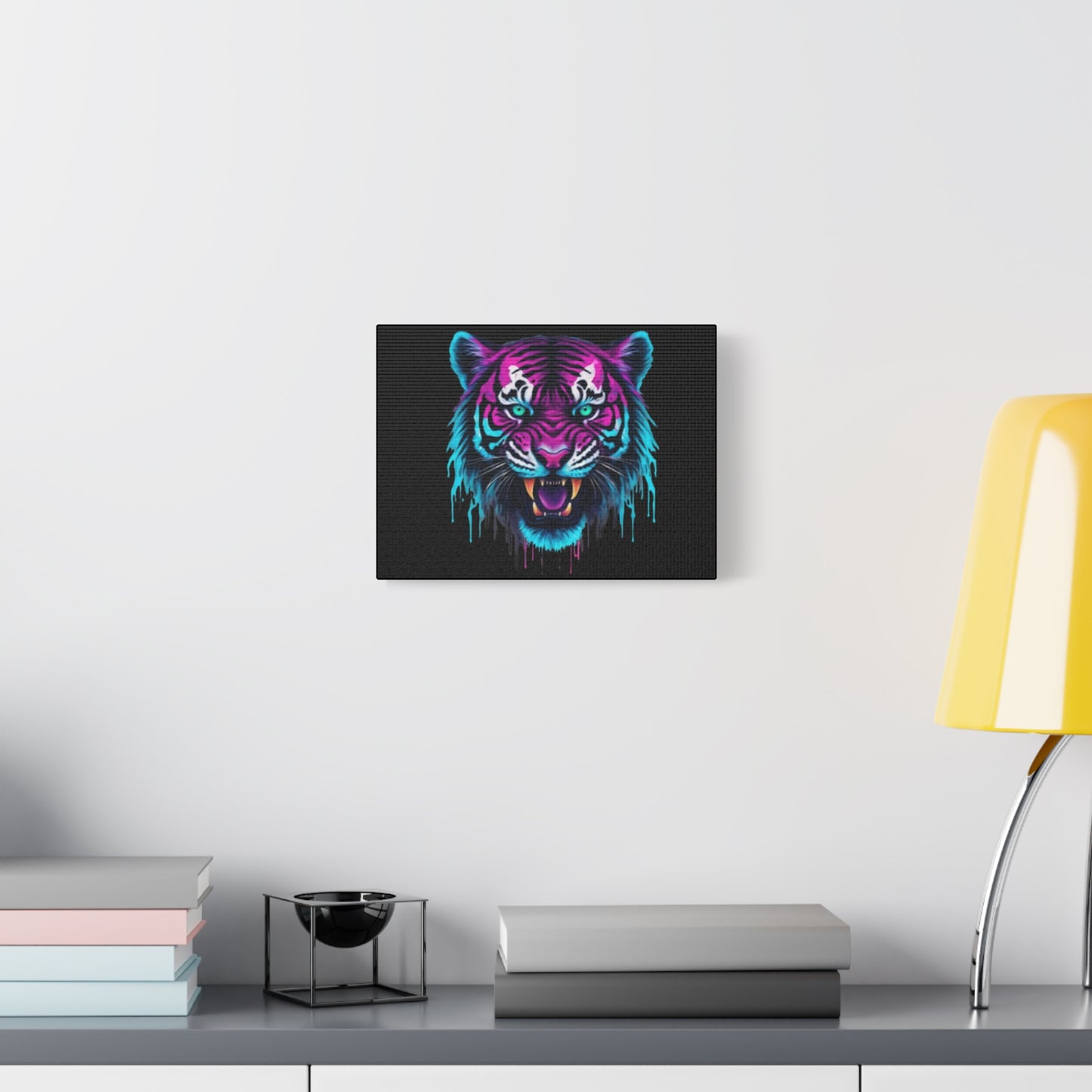 Neon Tiger Canvas Art, Wall Decor, Colorful Animal Artwork, Home Interior, Gift for Animal Lovers, Unique Wall Hanging - VYBE Shop