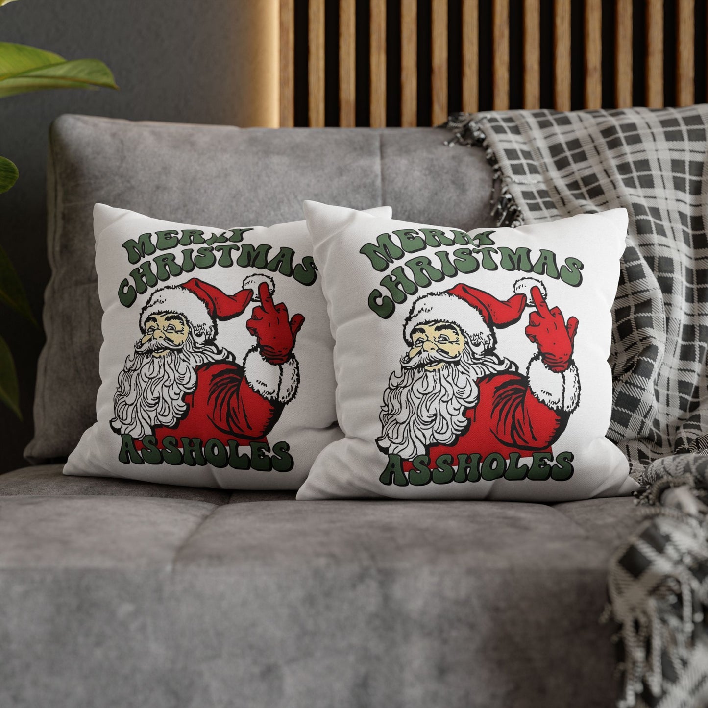 Funny Holiday Pillowcase, Merry Christmas Pillow, Quirky Christmas Decor, Santa Pillow, Gift for Friends, Home Decor - VYBE Shop