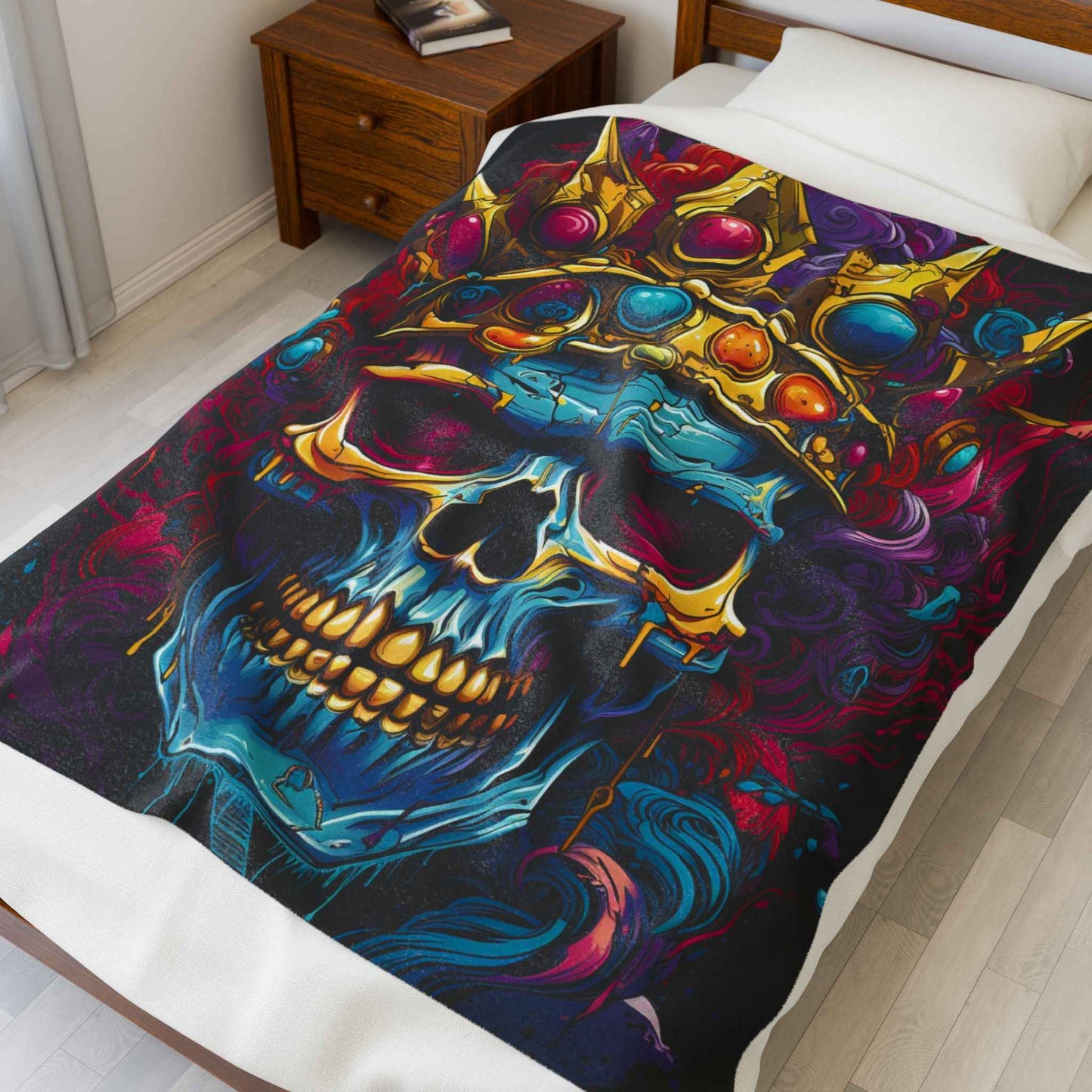 Vibrant Skull Plush Blanket