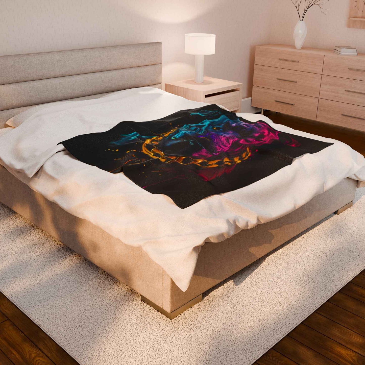 Colorful Dog Art Plush Blanket