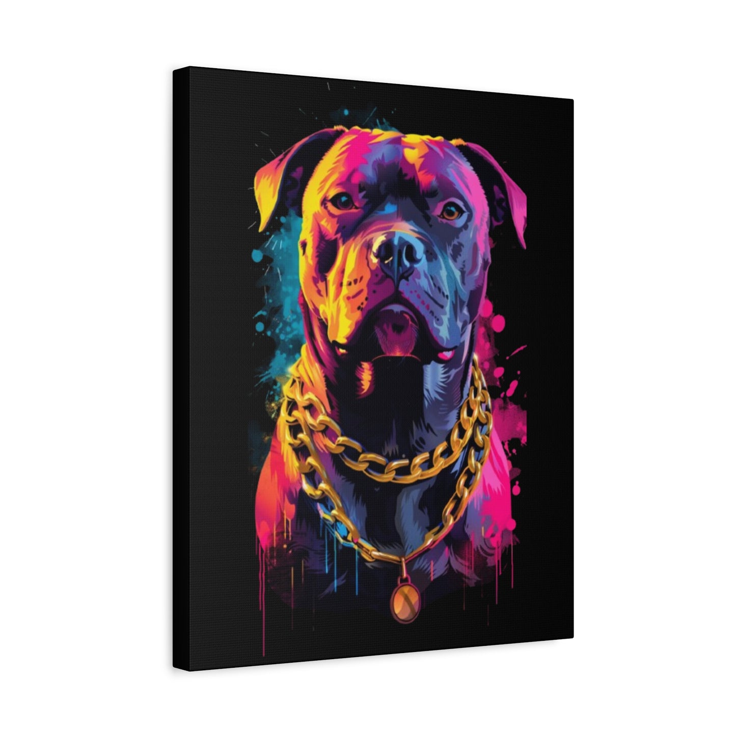Vibrant Dog Portrait Canvas Art, Dog Lover Gift, Home Decor, Unique Wall Art, Pet Memorial Decoration, Colorful Art Print - VYBE Shop