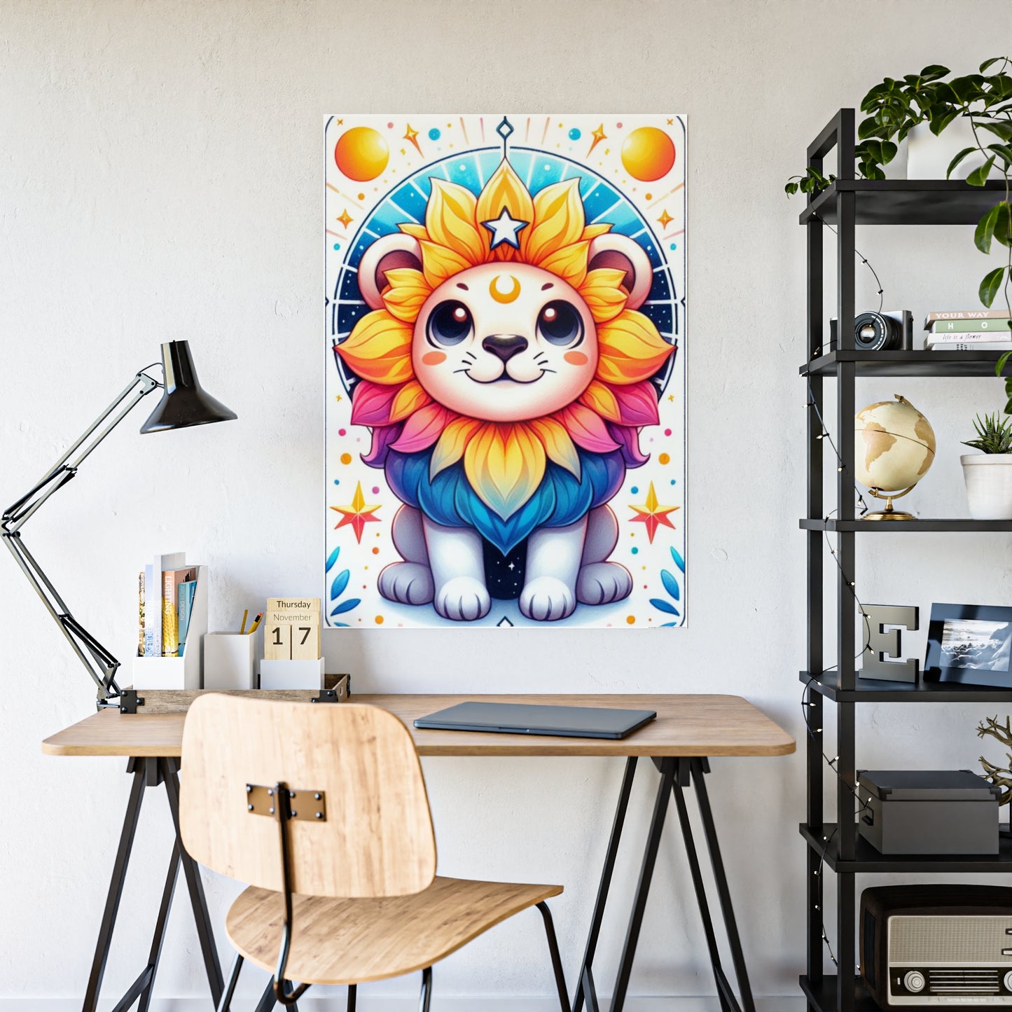 Colorful Lion Art Print Poster - Glossy Wall Decor for Vibrant Spaces - VYBE Shop