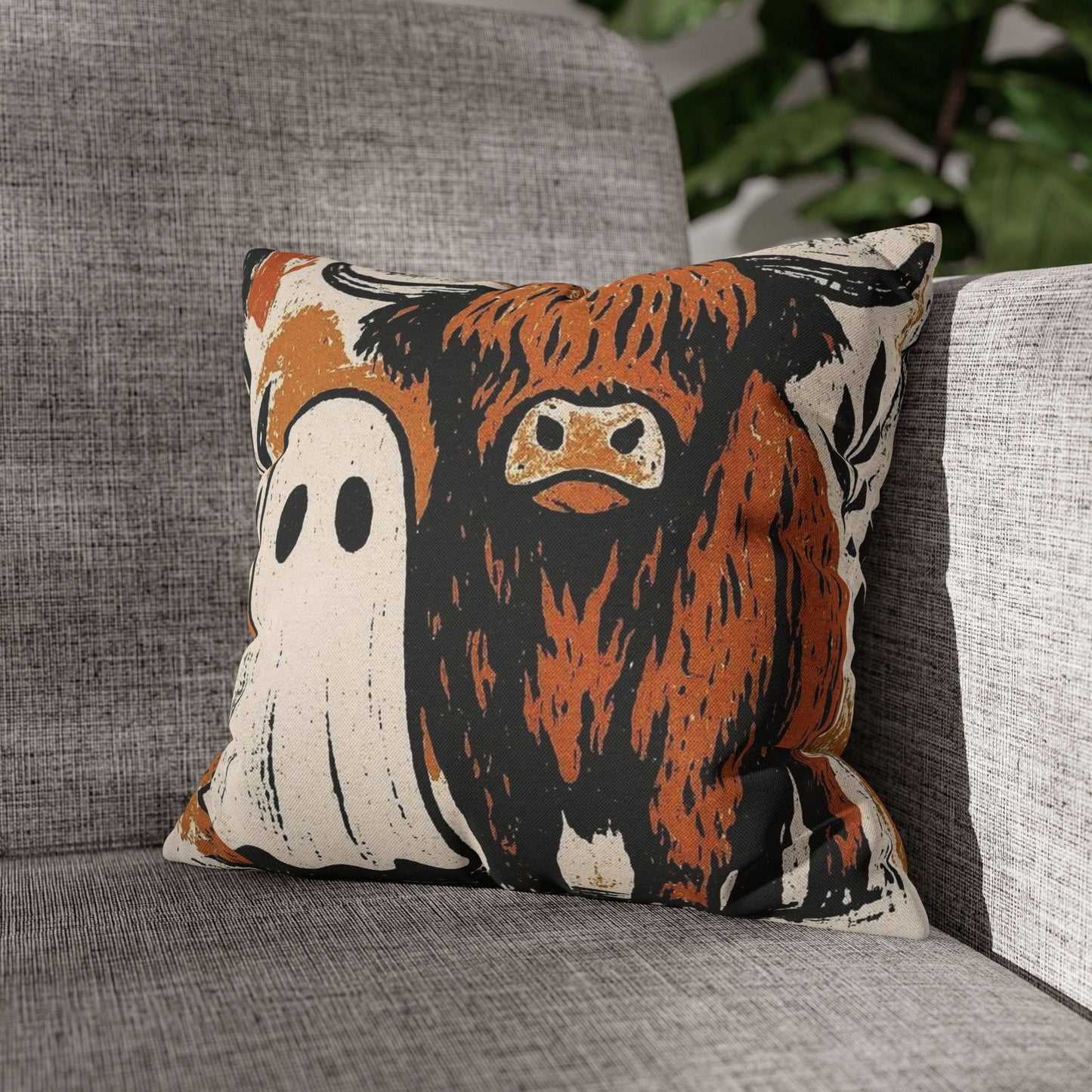 Spooky Cow Ghost Pillowcase - Cozy Halloween Decor - VYBE Shop