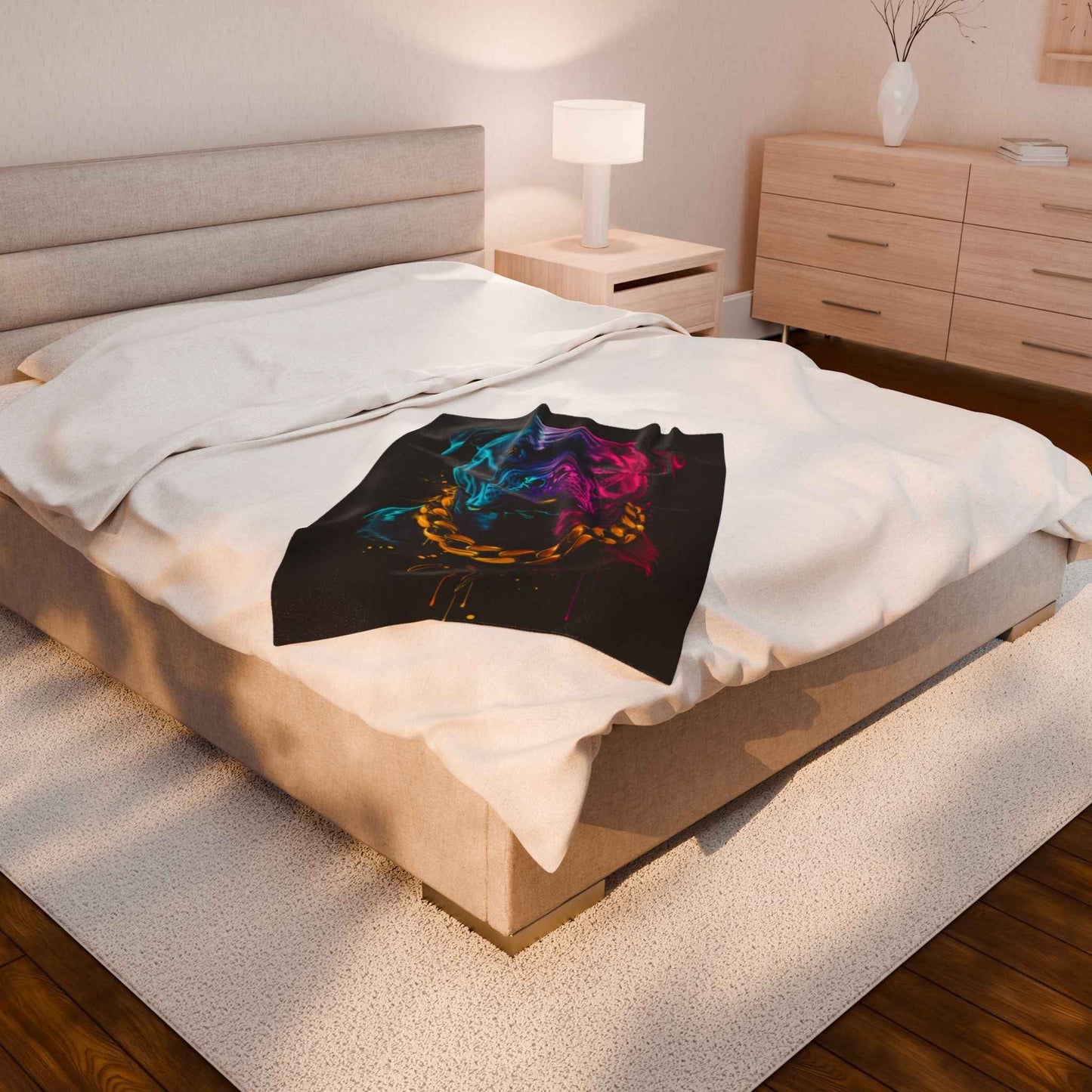 Colorful Dog Art Plush Blanket