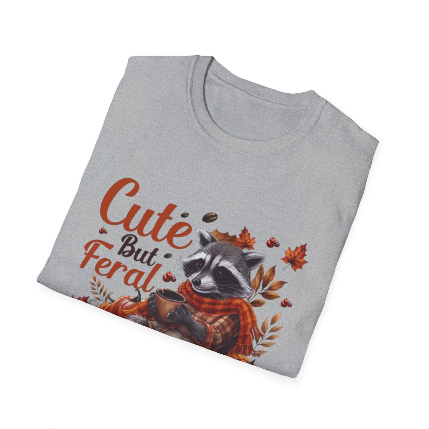 Cute But Feral Raccoon T-Shirt - Quirky Style for Animal Lovers - VYBE