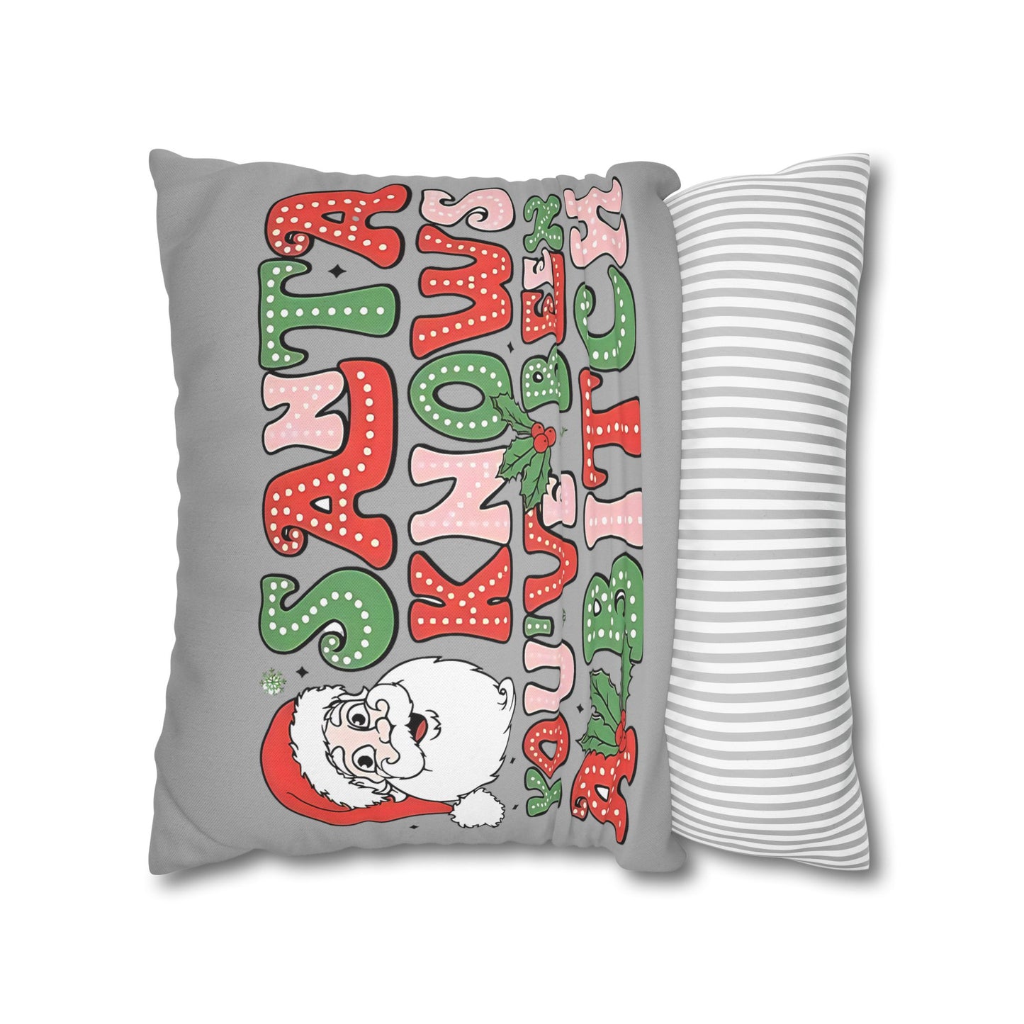 Funny Christmas Pillowcase - Santa Knows You've Been A Bit... Unique Decorative Accent for Holiday Decor, Perfect Gift for Friends and Family - VYBE Shop