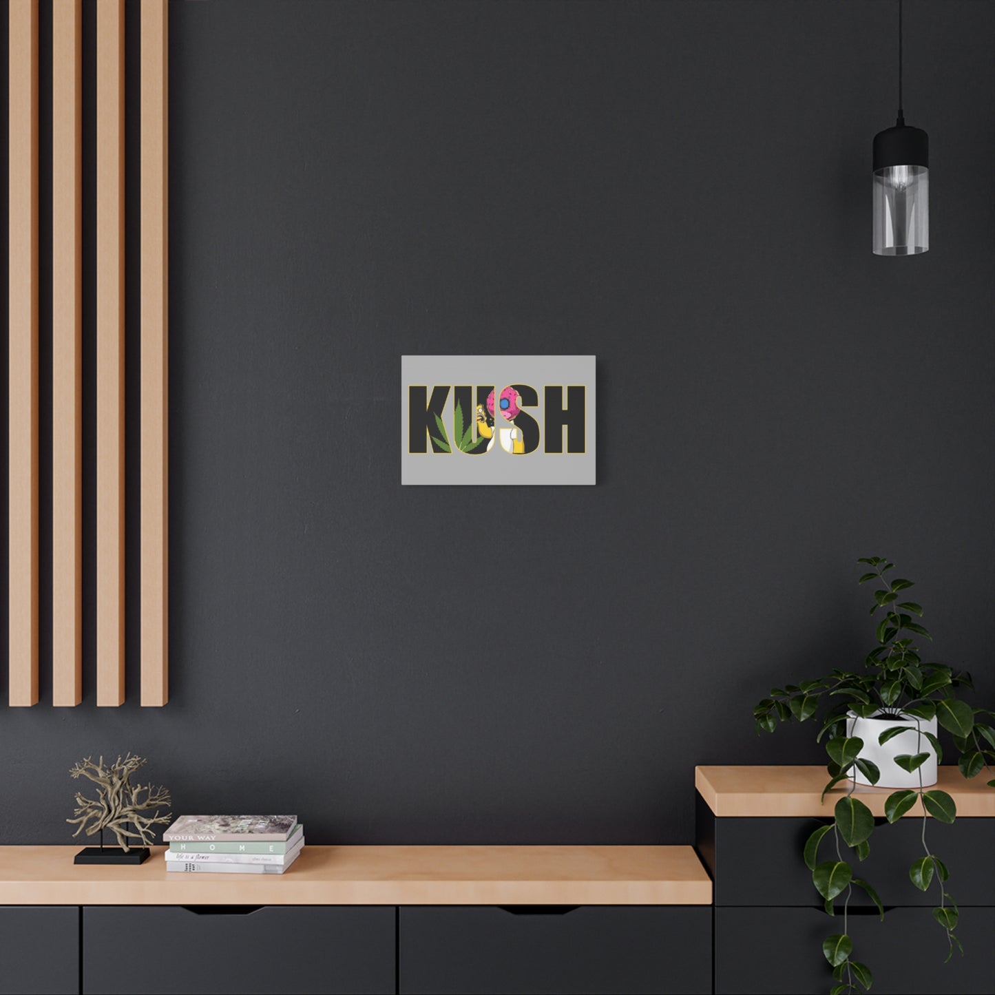 Colorful Cannabis KUSH Wall Art, Stretched Canvas Print, Unique Home Decor, Gift for Smokers, KUSH Design - VYBE Shop