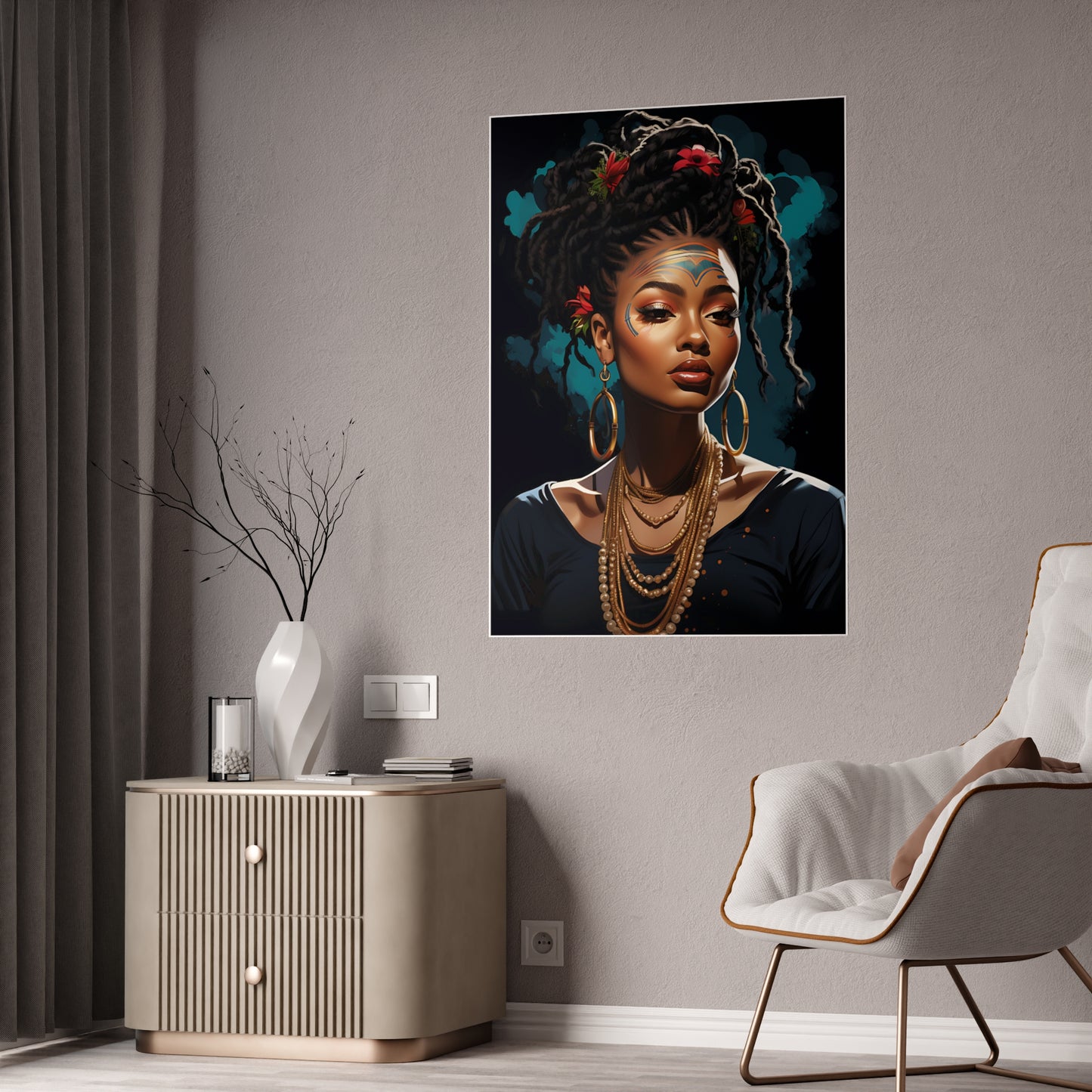 AfroArt Portrait Poster - Elegant Wall Decor for Home Styling - VYBE Shop