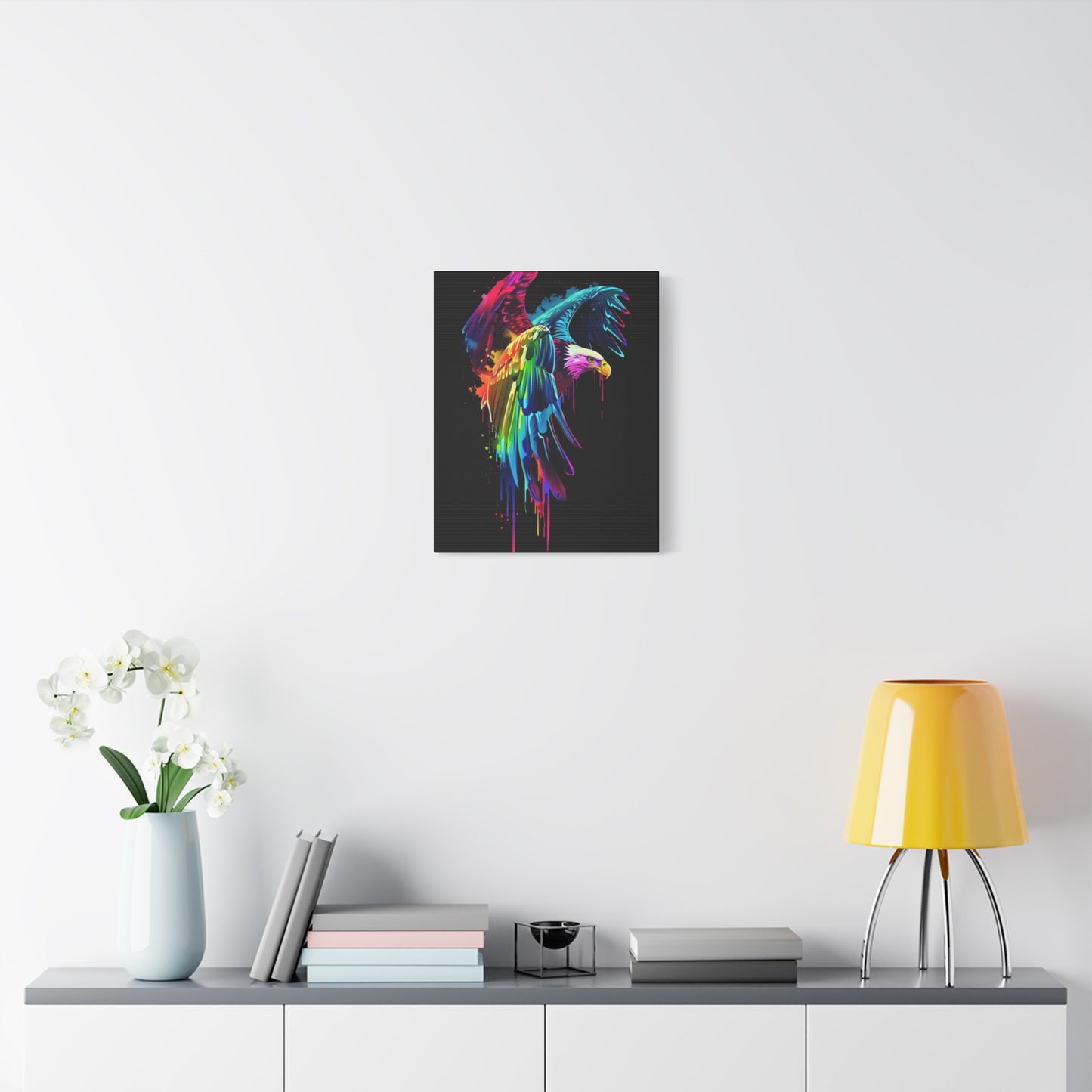 Neon Eagle Canvas Art, Colorful Wall Decor, Animal Lover Gift, Rainbow Decor, Home Sweet Home, Colorful Eagle Painting - VYBE Shop