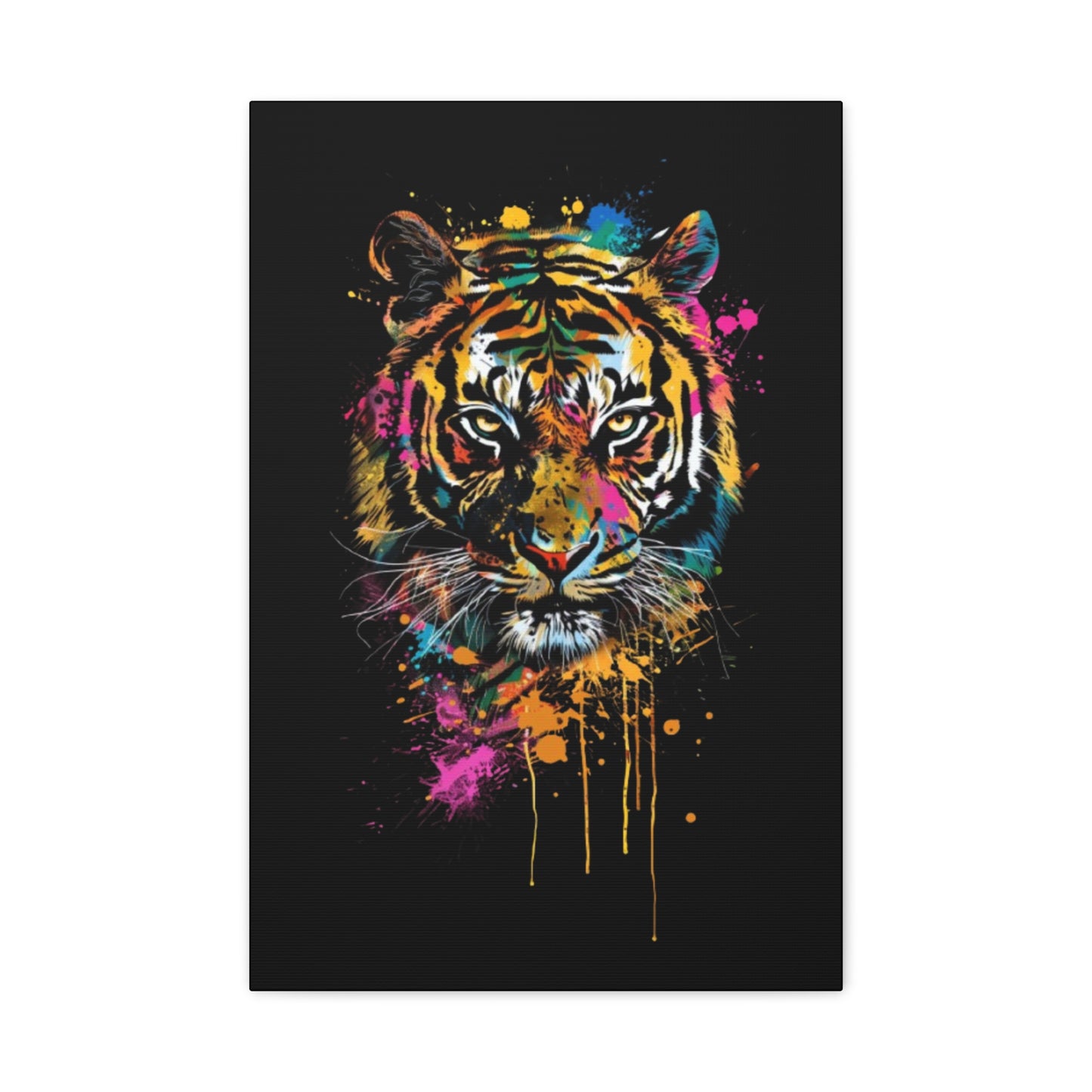Neon Tiger Canvas Art, Colorful Wall Décor, Modern Home Decor, Wildlife Art, Gift for Animal Lovers - VYBE Shop