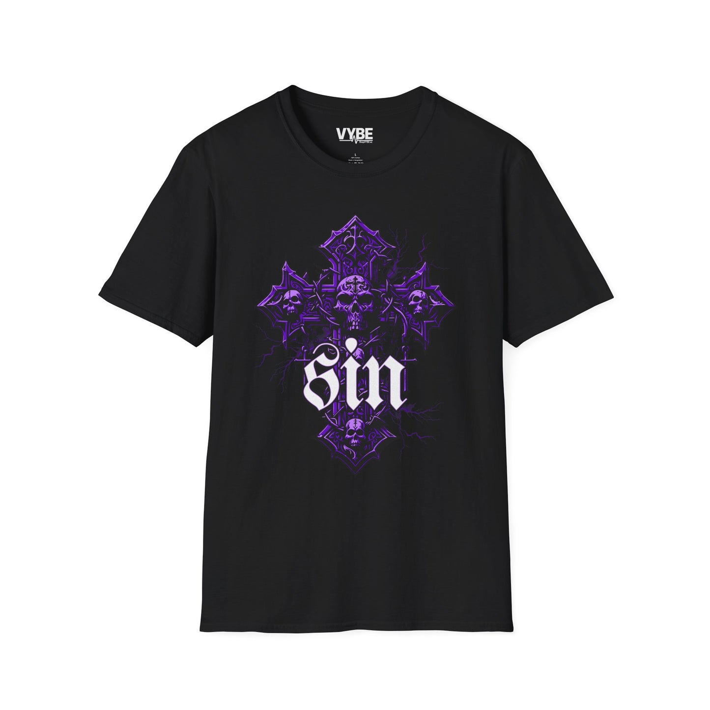 Gothic Sin Cross T-Shirt - VYBE