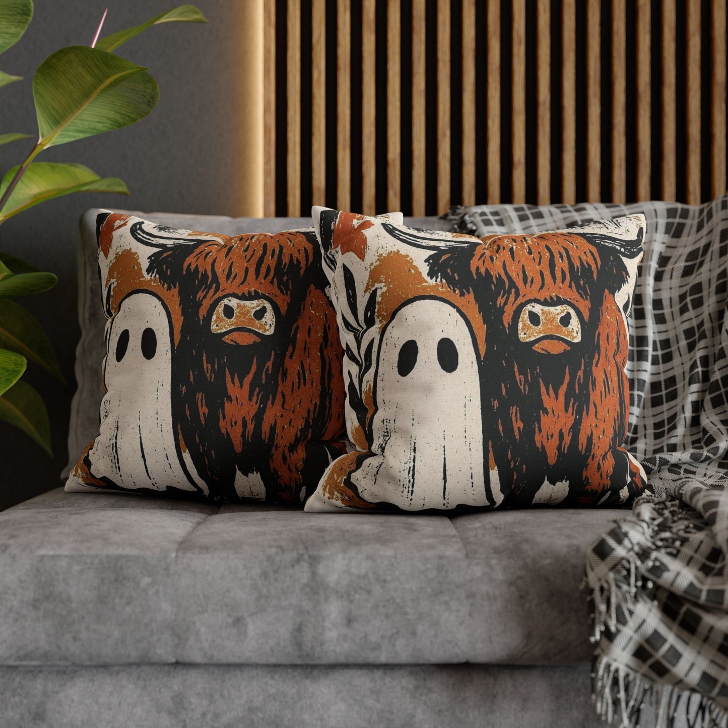 Spooky Cow Ghost Pillowcase - Cozy Halloween Decor - VYBE Shop