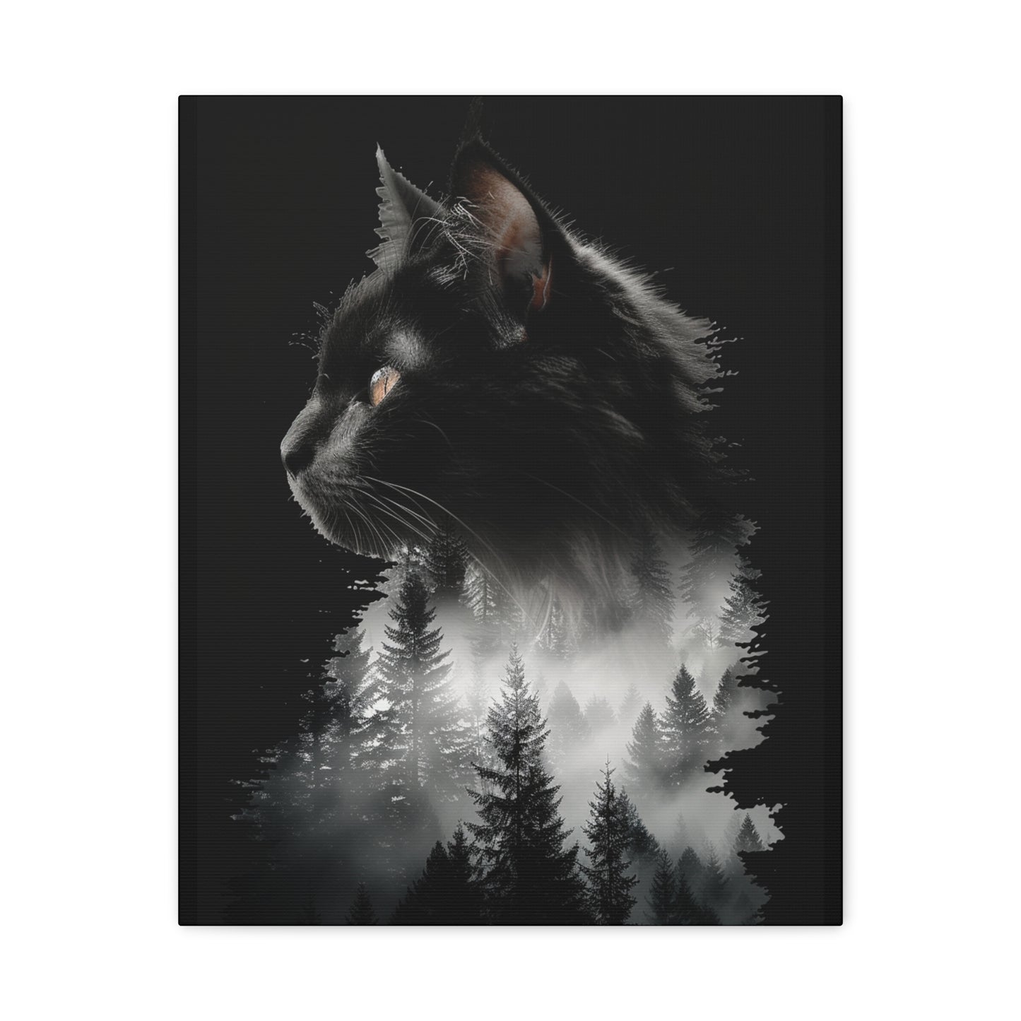 Mystical Cat Forest Canvas Print, Home Decor Art, Cat Lover Gift, Unique Wall Art, Pet Memorial - VYBE Shop