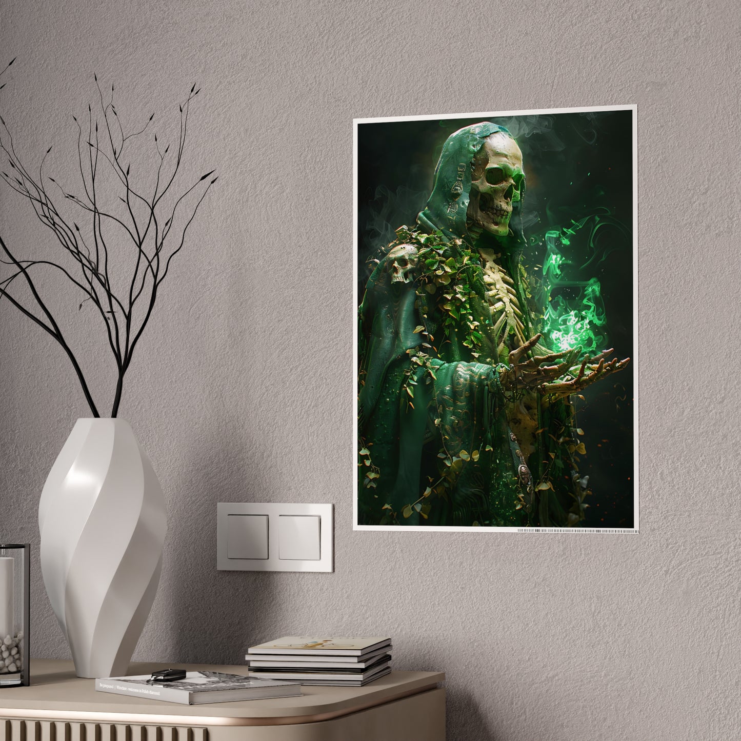 Skeleton Art Poster - Eerie Gothic Glassy Wall Art for Unique Home Decor - VYBE Shop