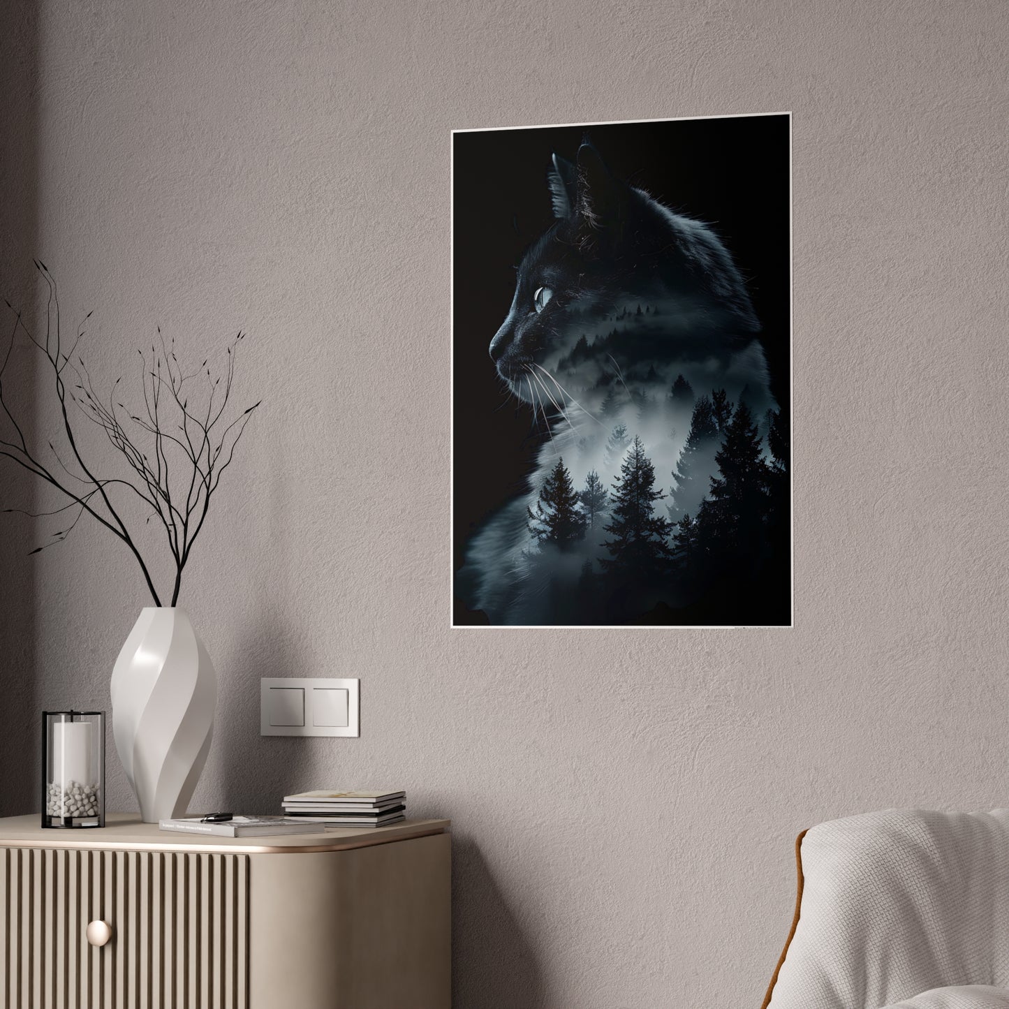 Cat- Mystical Cat Art Print Poster - VYBE Shop