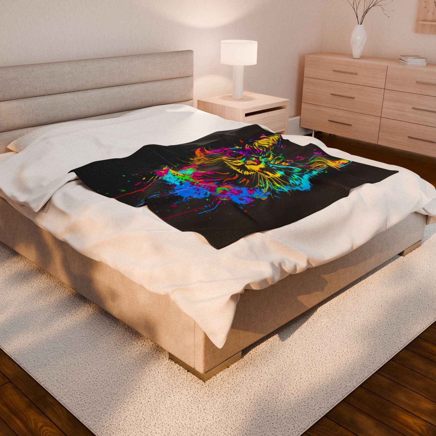 Colorful Cat Plush Blanket