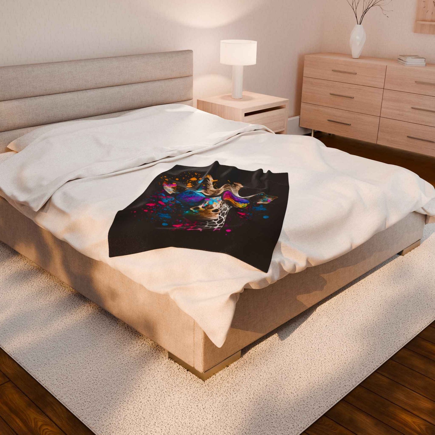 Colorful Giraffe Plush Blanket