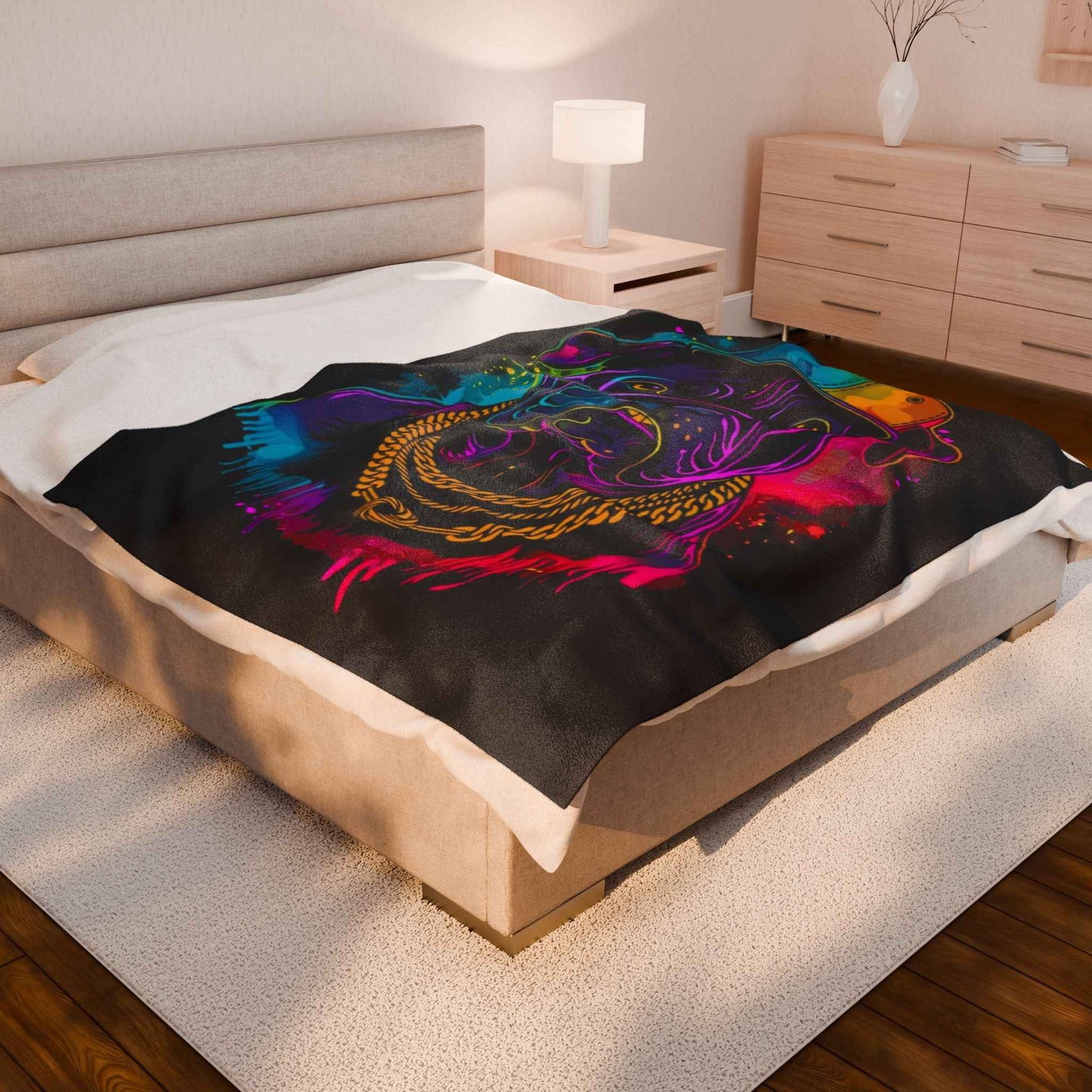 Vibrant Dog Plush Blanket for Pet Lovers