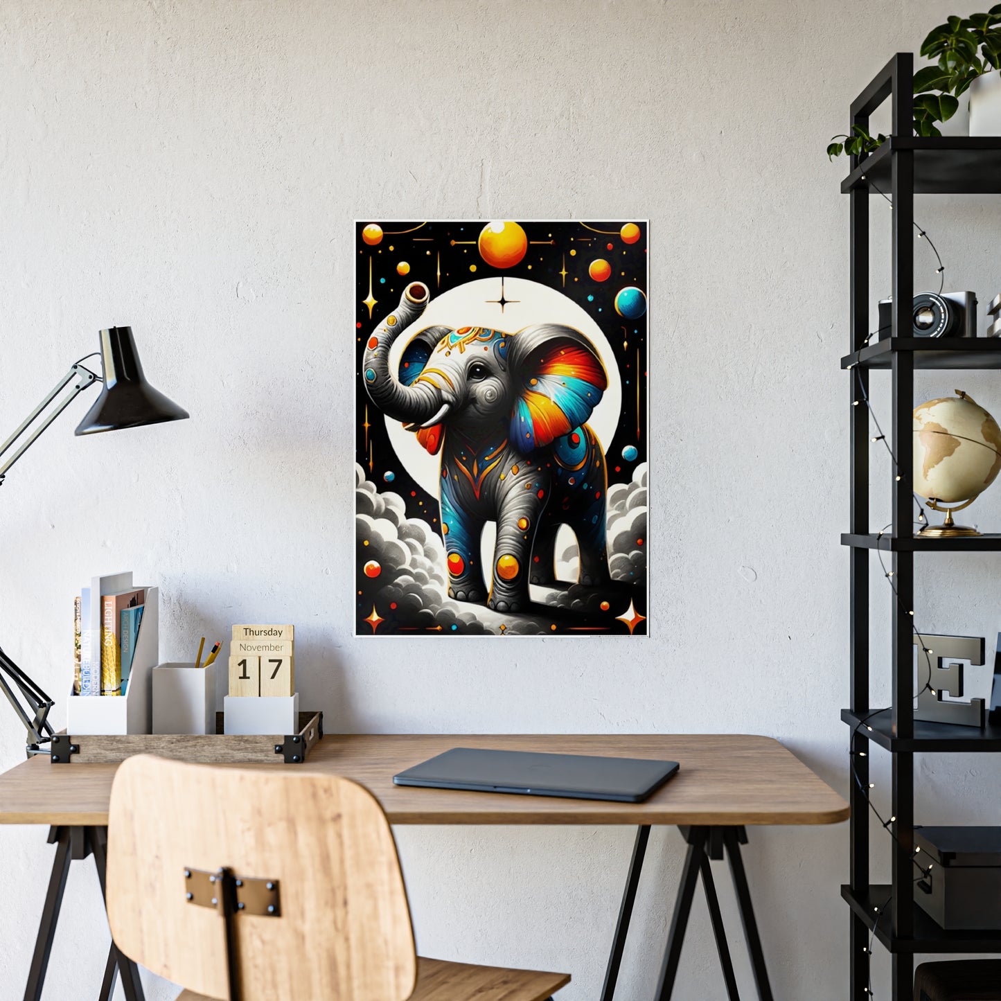Colorful Elephant Art PosterUnique Gifts for Animal Lovers - VYBE Shop