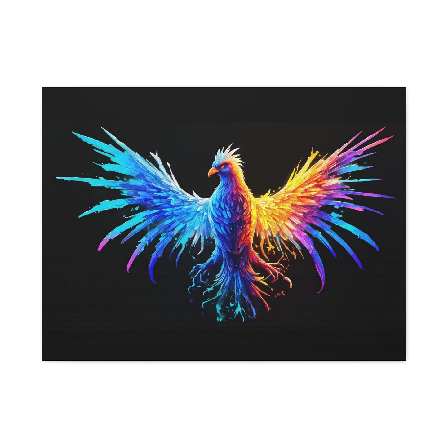 Neon Phoenix Canvas Wall Art | Colorful Home Decor, Inspirational Artwork, Gift for Art Lovers, Unique Wall Hanging - VYBE Shop