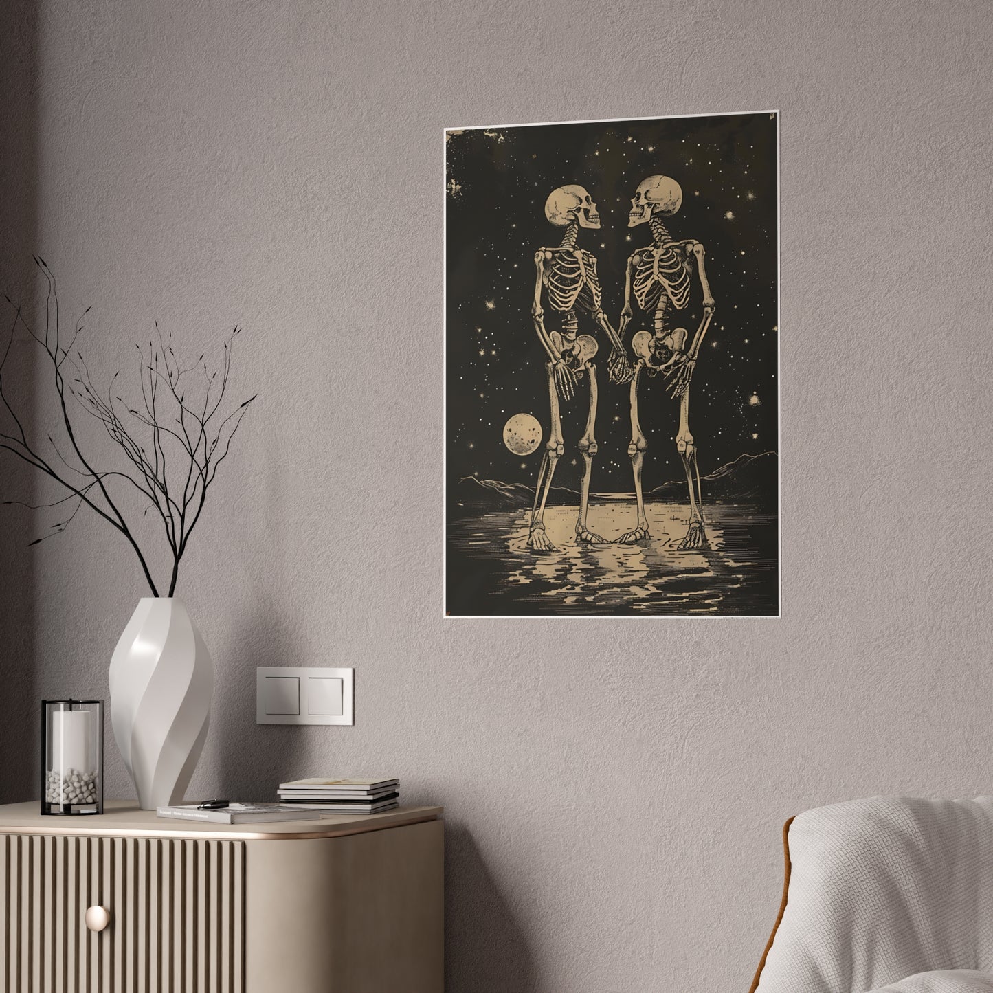 Skeleton Lovers Poster - Dark Aesthetic Decor and Gothic Home Accents - VYBE Shop