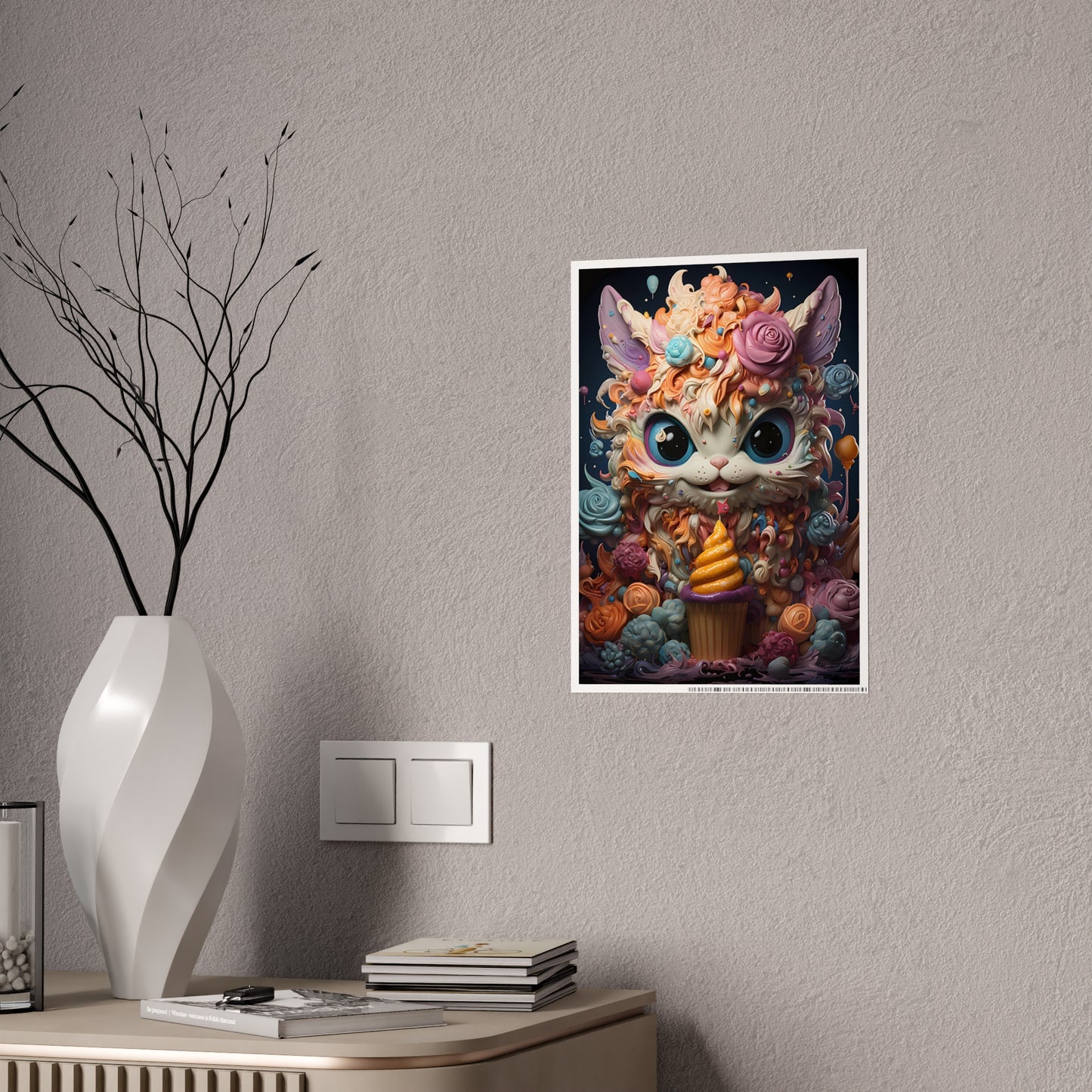 Whimsical Cat Art Print - Charming Poster for Kids Room Decor - VYBE Shop