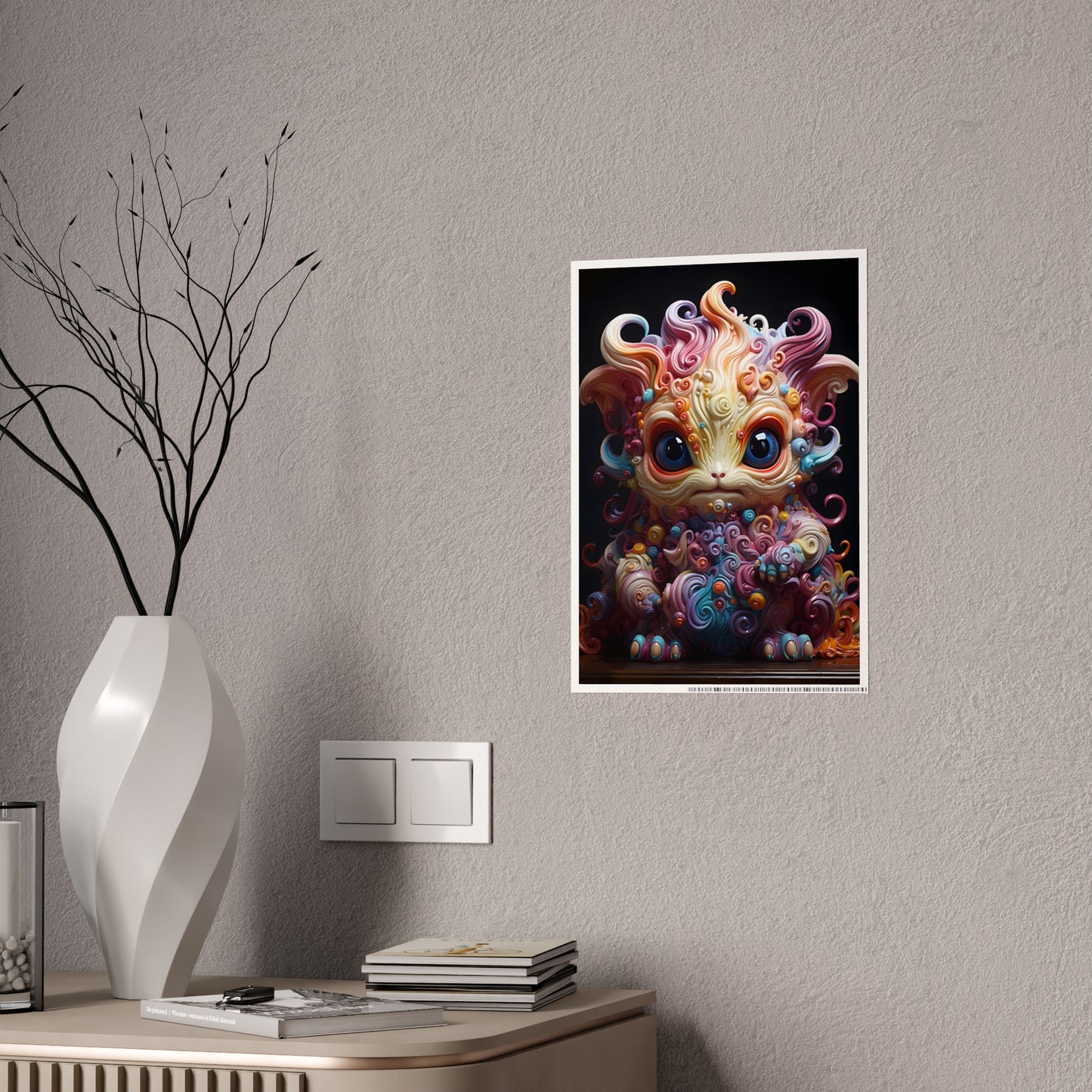 Colorful Monster Art Poster, Cute Creature Wall Art - VYBE Shop