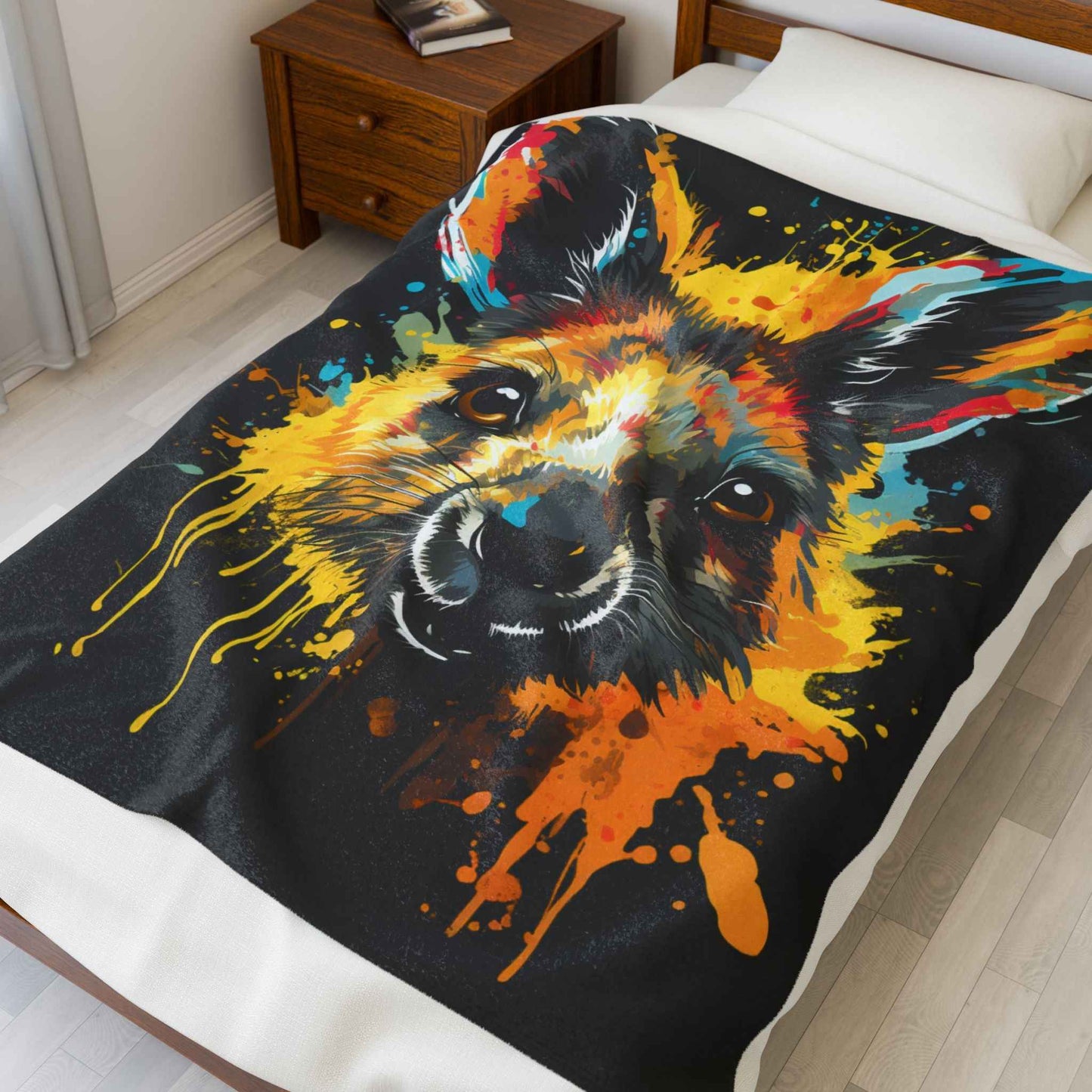 Colorful Kangaroo Plush Blanket