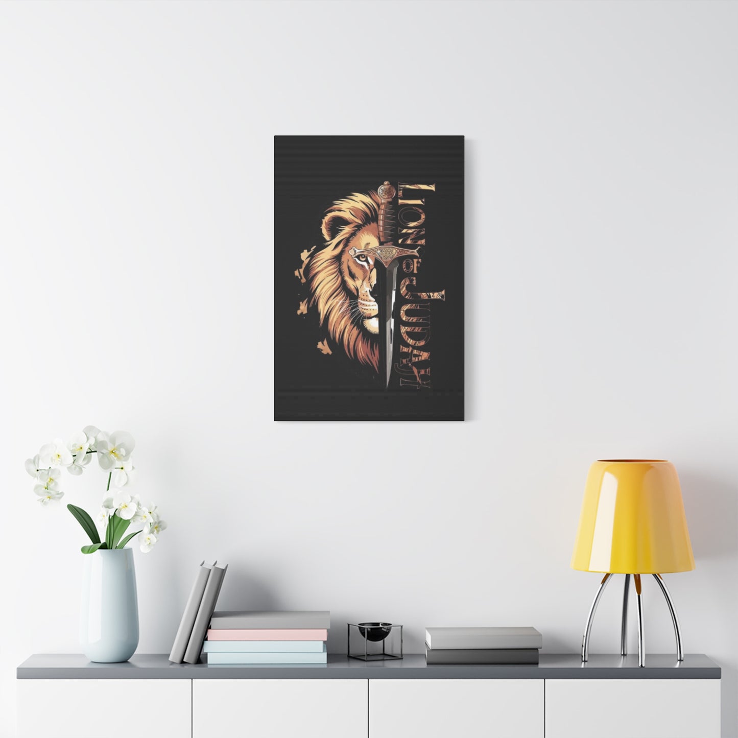 Reigion- Lion of Judah Canvas Art, Bold Wall Decor for Faith and Inspiration, Religious Home Decor, Lion Artwork, Spiritual Wall Art - VYBE Shop