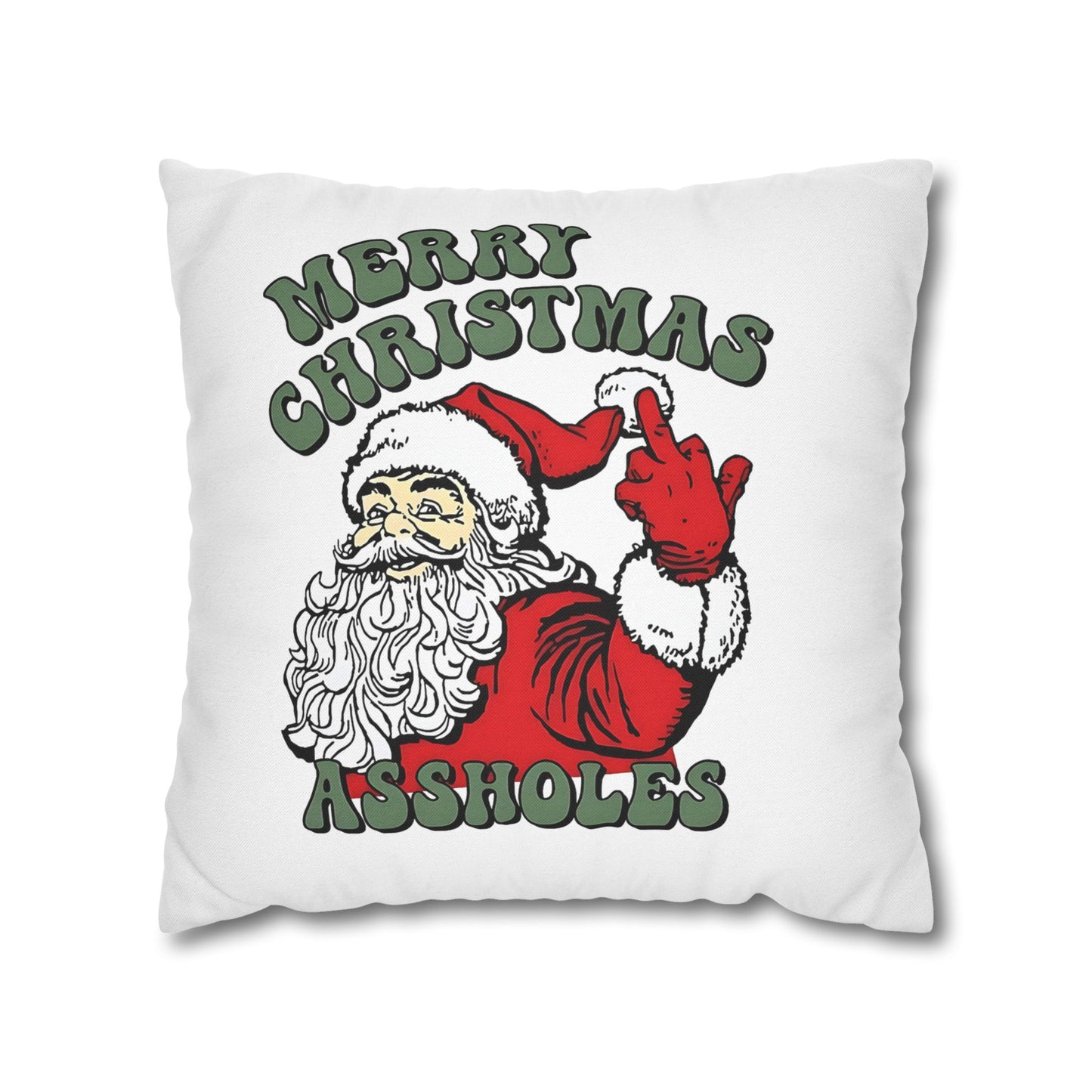 Funny Holiday Pillowcase, Merry Christmas Pillow, Quirky Christmas Decor, Santa Pillow, Gift for Friends, Home Decor - VYBE Shop