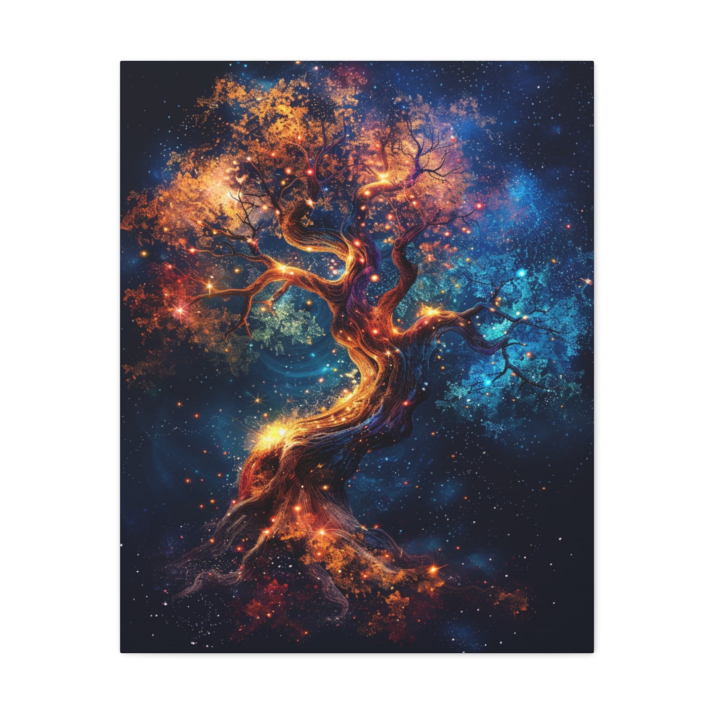 Galactic Tree Canvas Print, Vibrant Cosmic Art, Home Décor, Gift for Nature Lovers, Unique Wall Art, Space-Themed Decoration - VYBE Shop