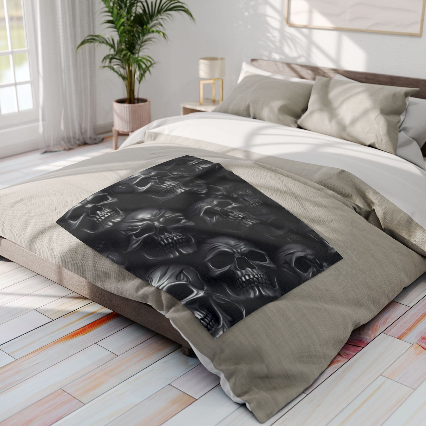 Gothic Skull Fleece Blanket