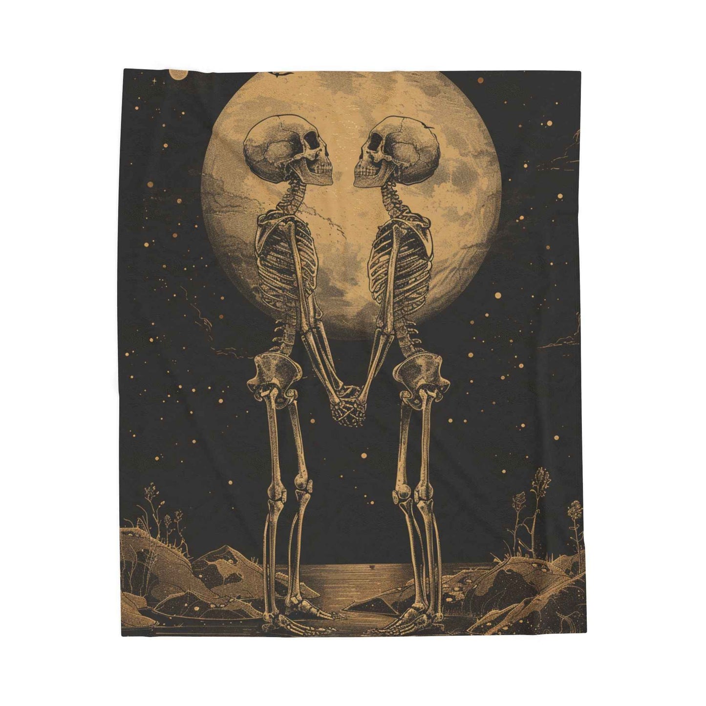 Romantic Skeleton Plush Blanket for Cozy Nights