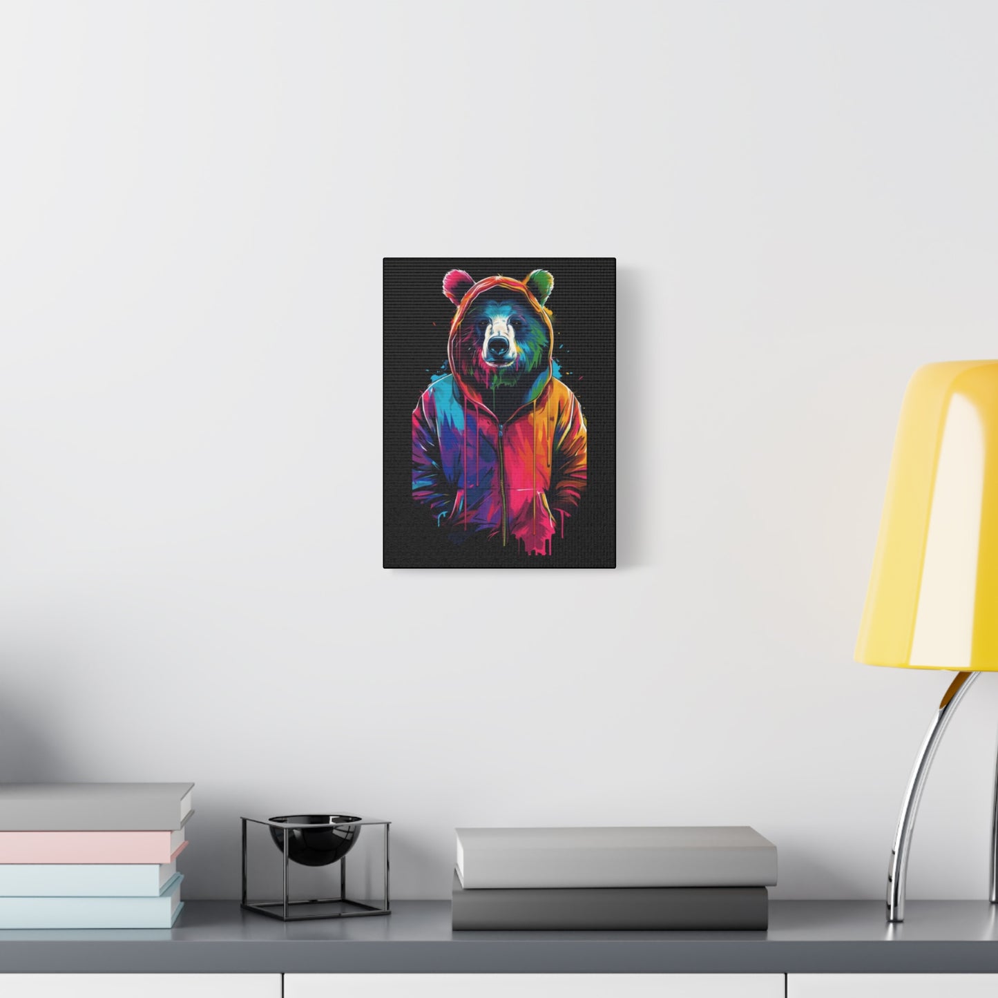 Vibrant Bear Canvas Art, Colorful Wall Decor, Modern Animal Painting, Home Aesthetic, Unique Gift Idea, Wildlife Lover Decor - VYBE Shop