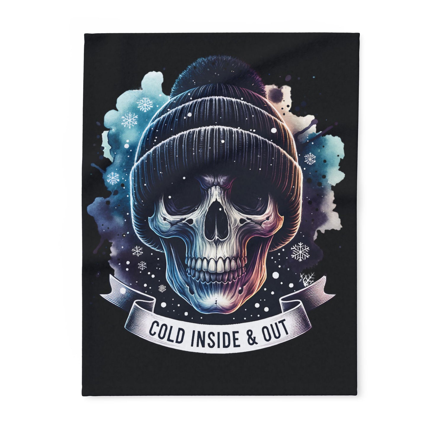 Chilling Skull Fleece Blanket - Cozy Throw for Skull Lovers, Gothic Decor, Halloween, Winter Warmth, Gift Idea - VYBE