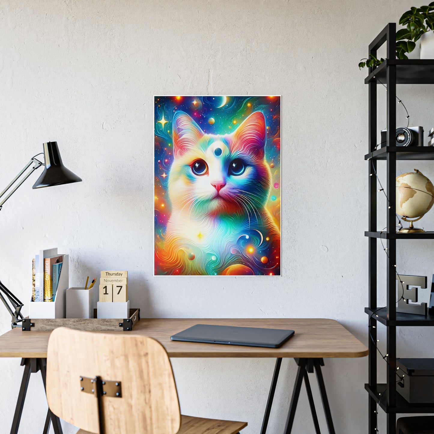 Colorful Cat Poster - Vibrant Home Decor, Pet Lover Gift, Wall Art, Cat Lover Decor, Vibrant Art Print - VYBE Shop