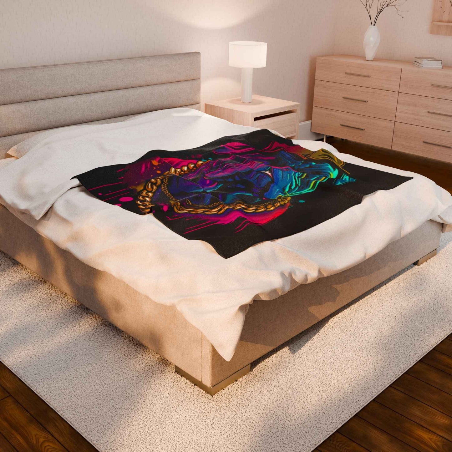 Colorful Dog-Themed Blanket