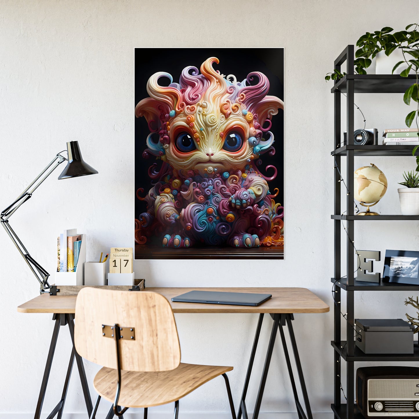 Colorful Monster Art Poster, Cute Creature Wall Art - VYBE Shop