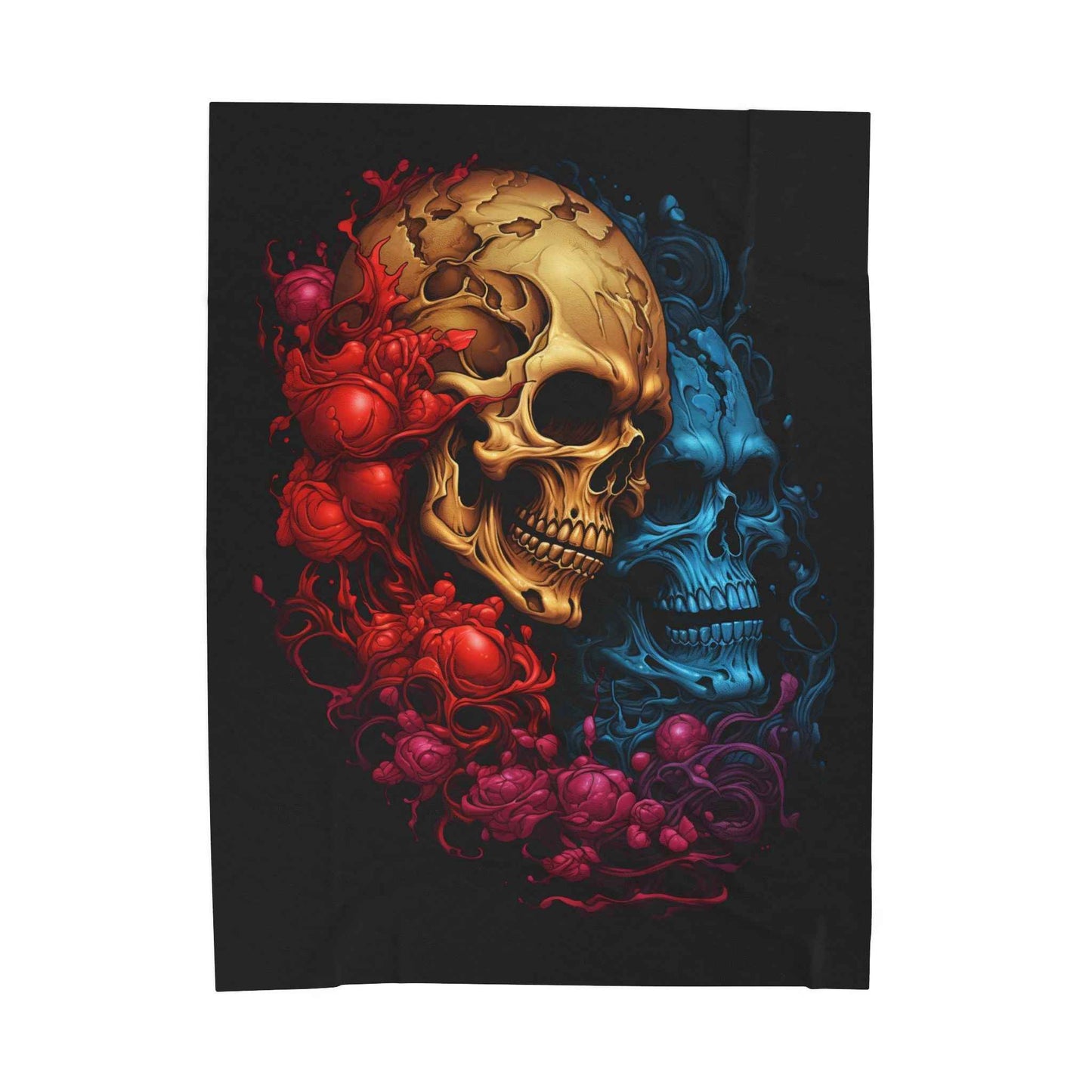 Skull Plush Blanket | Cozy Gothic Decor for Halloween and Home Throw