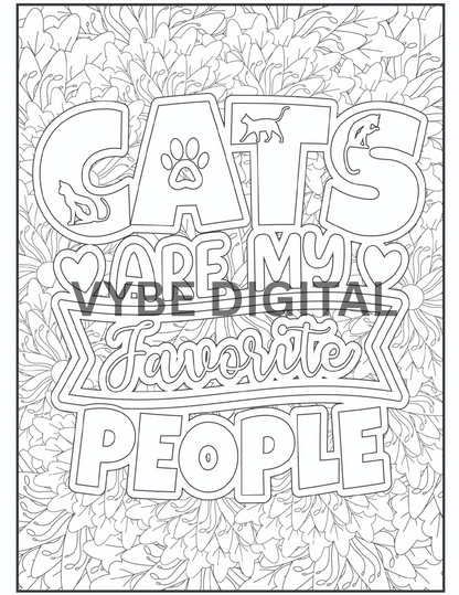 Cat Quotes Coloring- 40 Pages