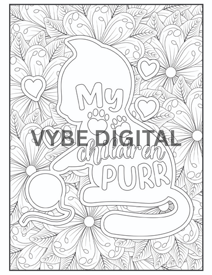 Cat Quotes Coloring- 40 Pages