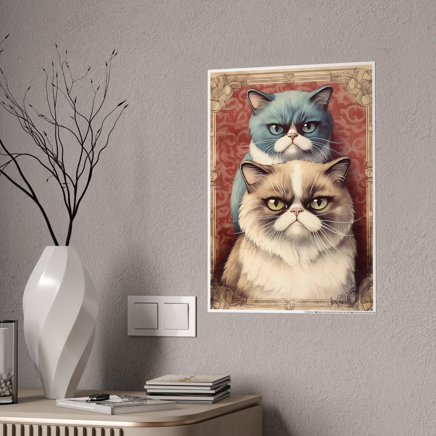 Cute Cat Art Poster, Cat Lover Gift - VYBE Shop