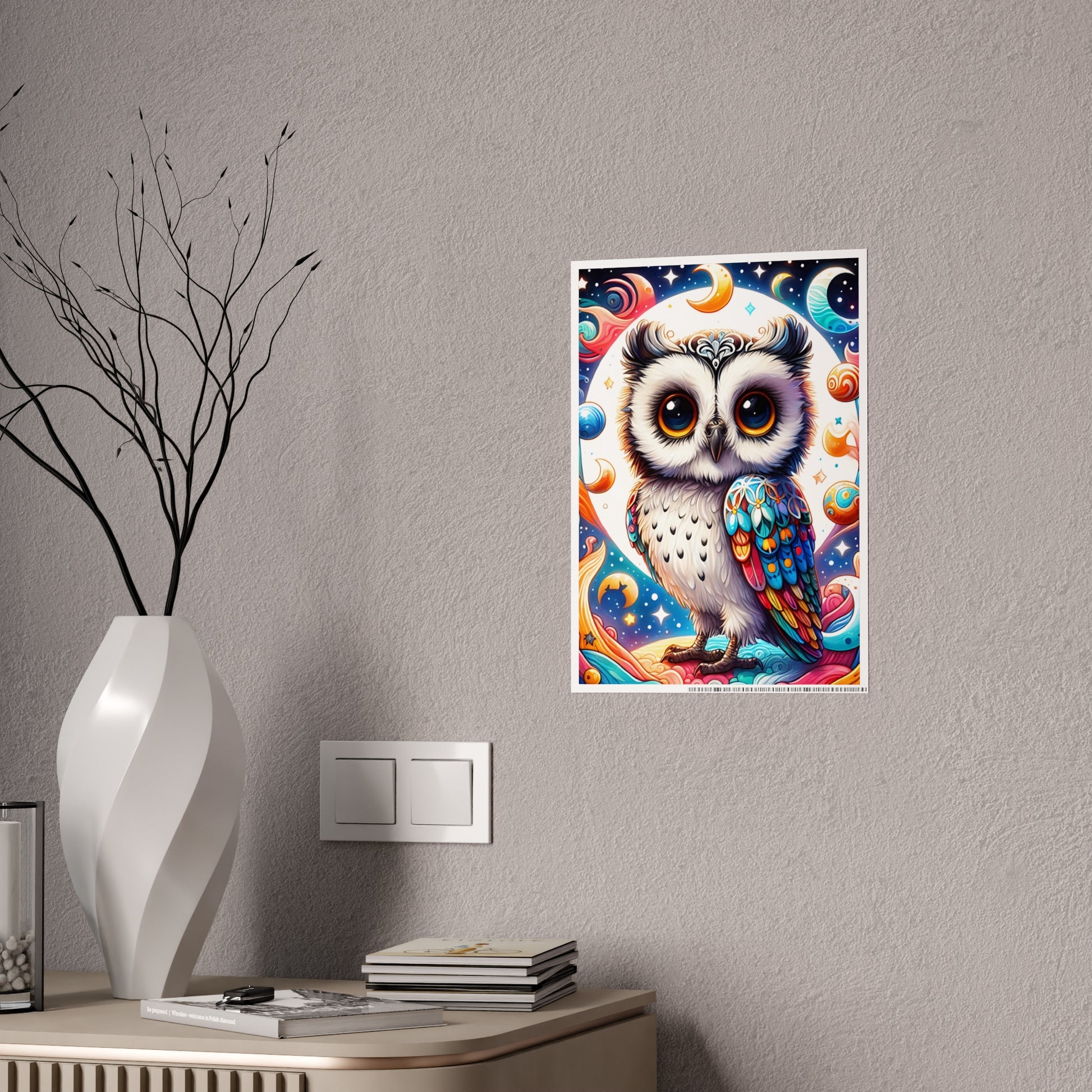 Vibrant Owl Art Poster, Colorful Wall Decor - VYBE Shop