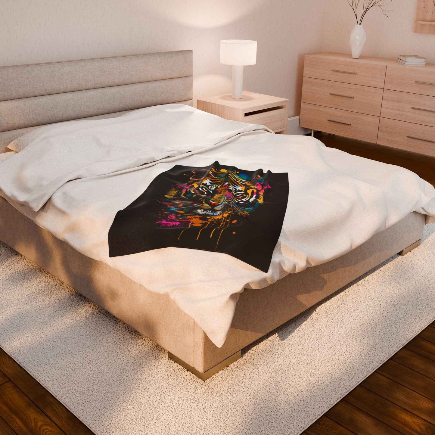 Vibrant Tiger Plush Blanket