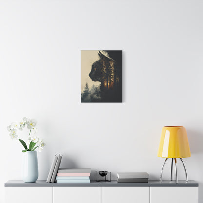 Enchanting Cat Forest Canvas Art Print, Matte Wall Decor for Cat Lovers, Perfect Gift for Home or Office, Pet Lover Decoration, [...] - VYBE Shop