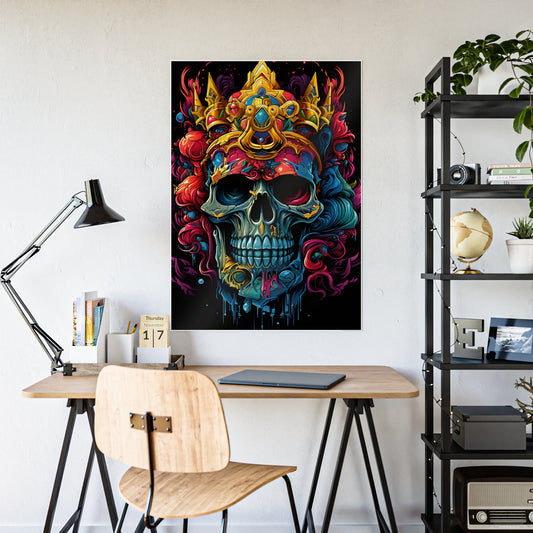 Vibrant Skull Art Poster - Glossy Colorful Home Decor - VYBE Shop