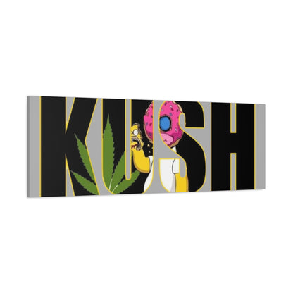 Colorful Cannabis KUSH Wall Art, Stretched Canvas Print, Unique Home Decor, Gift for Smokers, KUSH Design - VYBE Shop