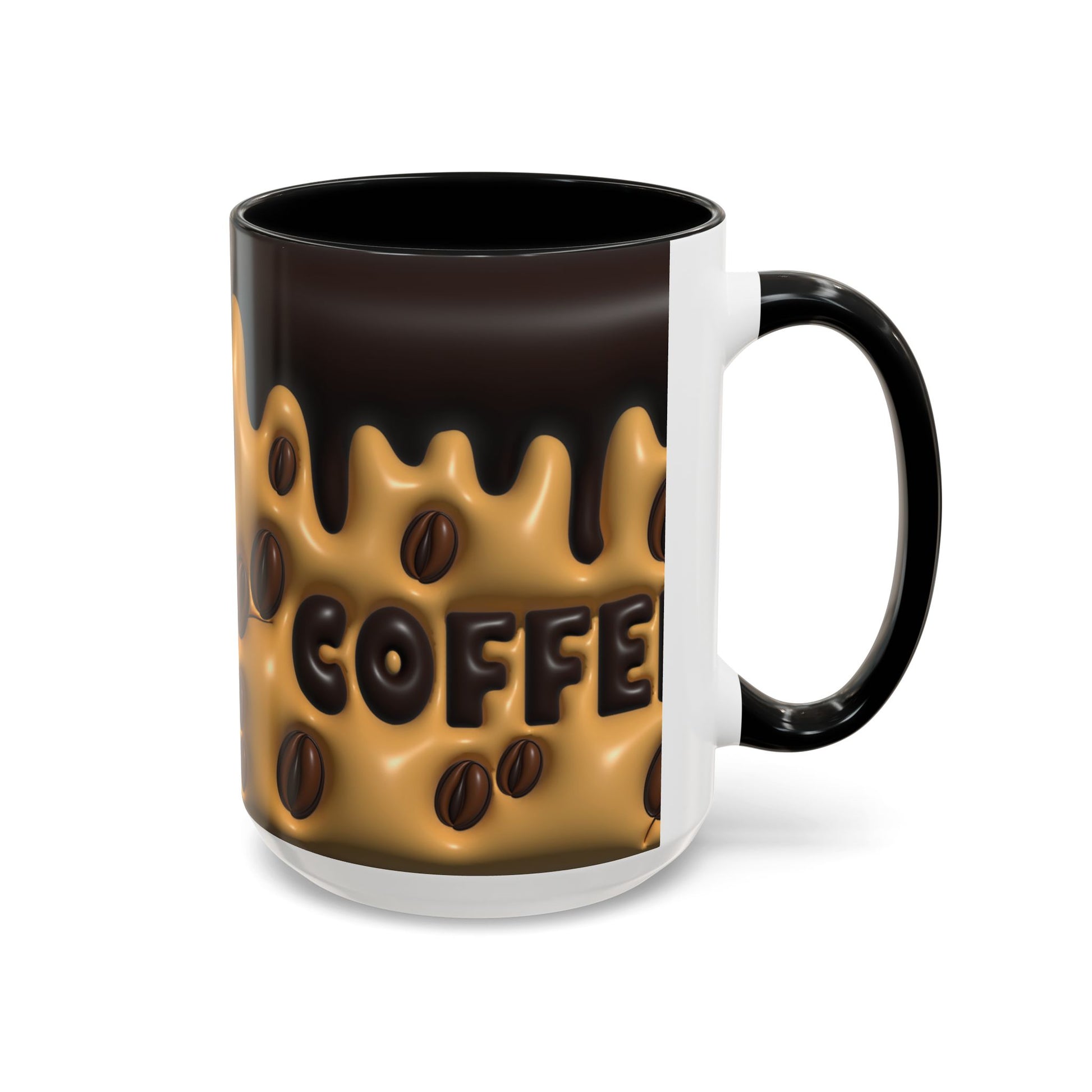 Coffee Lover's Accent Mug - Inflated 3D Design. 11oz or 15oz - VYBE