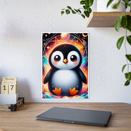 Whimsical Penguin Art Poster, Colorful Wall Decor - VYBE Shop