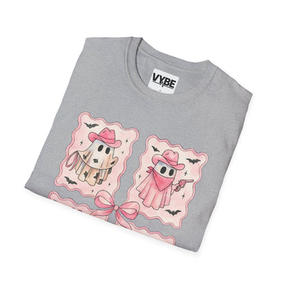 Halloween- Cute Ghosts Unisex T-Shirt, Halloween Tee, Funny Graphic Shirt, Gift for Ghost Lovers, Pink Halloween - VYBE Shop